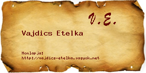 Vajdics Etelka névjegykártya